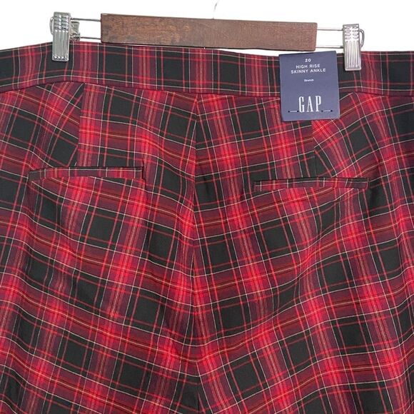 NWT GAP Red Plaid High Rise Skinny Ankle Pants 20 Punk Academia Grunge Y2K - Picture 5 of 10